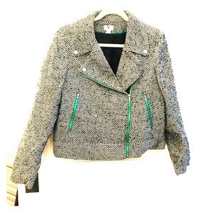 Fun lightweight zip tweed jacket!